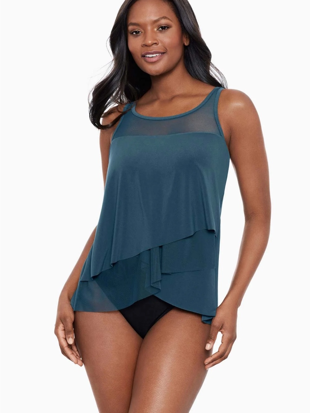 Miraclesuit Mirage Tankini Top Nova Green size 8, NWT, vacation, summer, swim